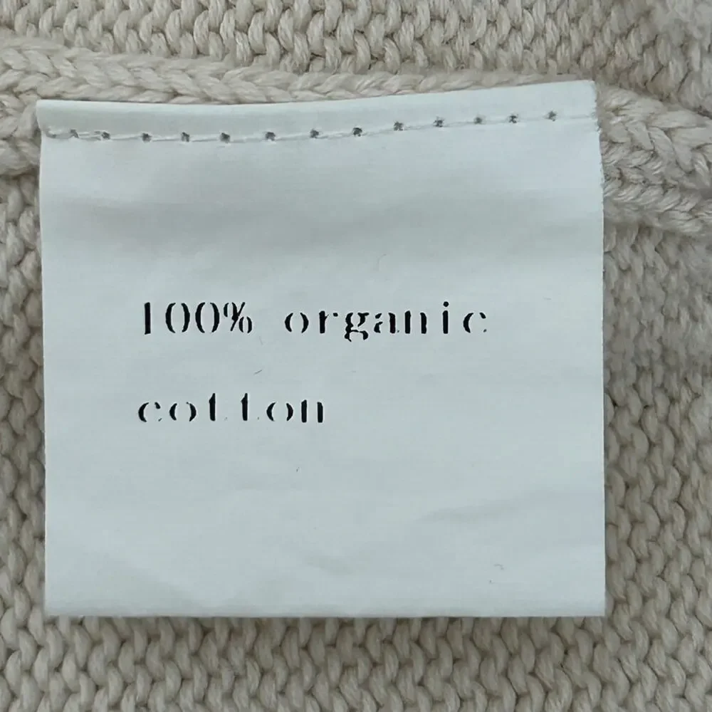 The Upside Organic Knit Lotus Intarsia Pullover V Neck Sweater XS